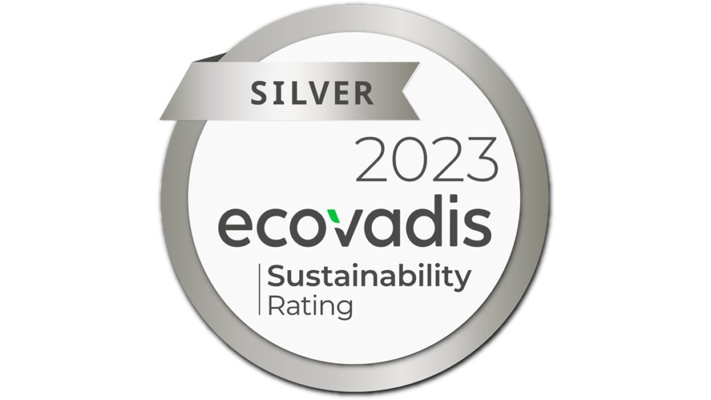 Ecovadis zilveren duurzaamheidsbeoordeling.
